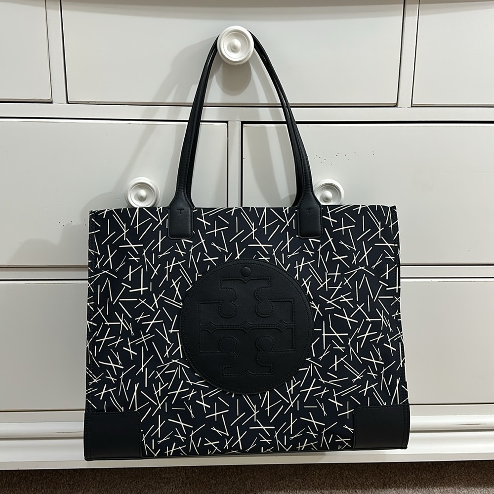 Tory Burch Ella printed tote (Black matchsticks)